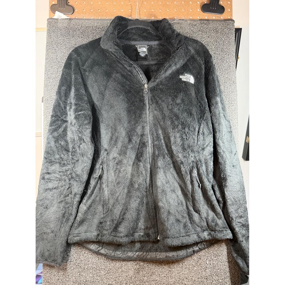 The North Face Osito Fleece Jacket Womens Large Black Full Zip Soft Fuzzy 146